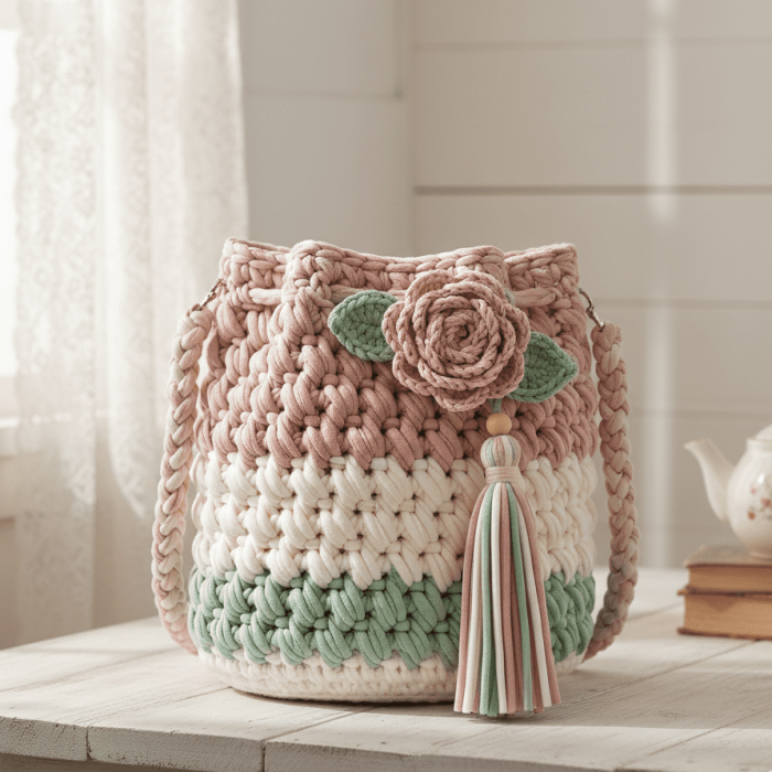 The Rosewater Bloom Bucket Bag