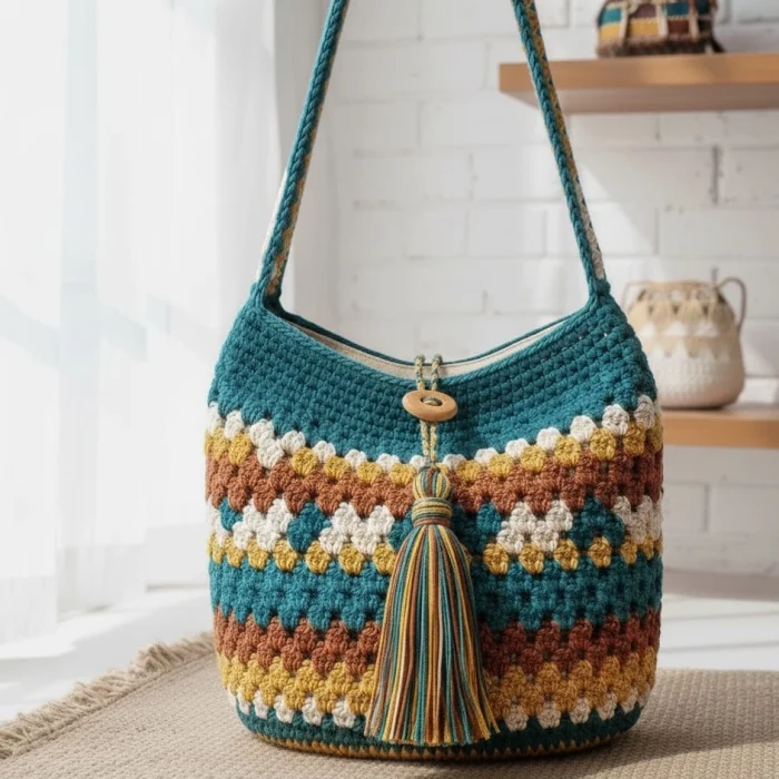 The Bohemian Horizon Crochet Hobo Bag